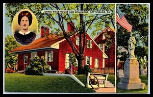 Postal de Pensilvania - Gettysburg, Jennie Wade House & Monument F29 - Imagen 1 de 2
