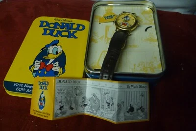 DONALD DUCK FIRST NEWSPAPER COMIC STRIP 60TH ANNIVERSARY WATCH - Image 1 of 4