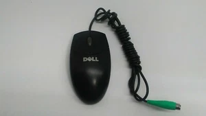 Vintage Black Dell Logitech M-S69 Mechanical Wheel Mouse PS/2 - Picture 1 of 3
