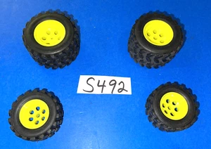 RADIO CONTROL FRONT AND REAR TIRE SET YELLOW RIMS ???? - Picture 1 of 12