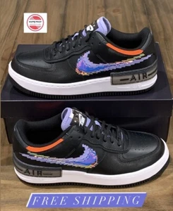 Nike AF1 Shadow SE 'Pixel Swoosh Off Noir' Womens Sz 11.5 Mens Sz 10 CV8480-001 - Picture 1 of 9