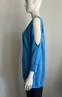 NWT $160 - DKNY COLOR BAR Cut out Long Sleeve SWEATSHIRT/ TOP- Bluebell size: S
