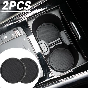 2x Universal Car Auto Cup Holder Anti-Slip Insert Coaster Pad Accessories Black - Picture 1 of 8