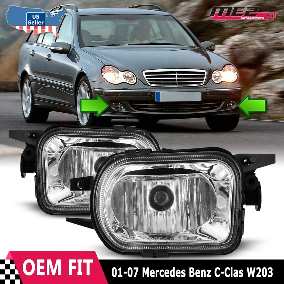 Luces antiniebla transparentes para 2000-2004 SLK 230 C350 SL500 SL55 AMG lámpara de parachoques delantero Foto 1 de 4
