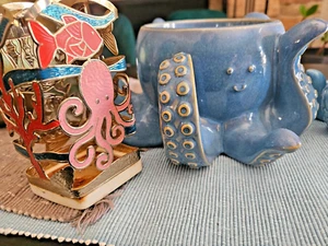4 Pcs Beach Bathroom Accessories, Ocean Animals Bathroom Decor, Under the Sea... - Picture 1 of 4