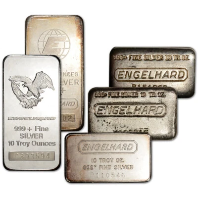 10 oz Silver Bar - Engelhard .999 Fine - Random Design - Image 1 of 2