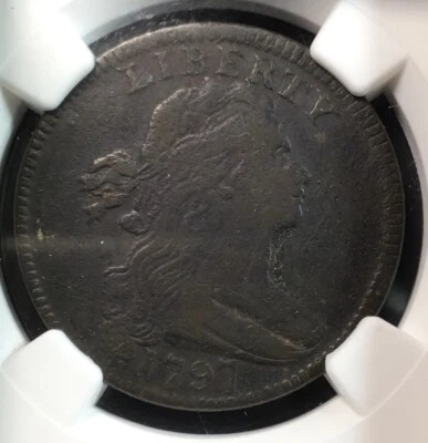 1797 Stems Rev of 97 Draped Bust Large Cent Fine Details - Image 1 of 4