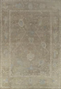 Vegetable Dye Turkish Authentic Oushak Rug Hand-Knotted 10x13 ft Brown - Picture 1 of 21