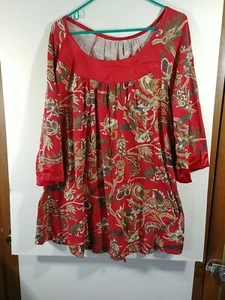 Old Navy Maternity Blouse Size Large, Red Paisley, Back Tie, #3079 - Picture 1 of 4