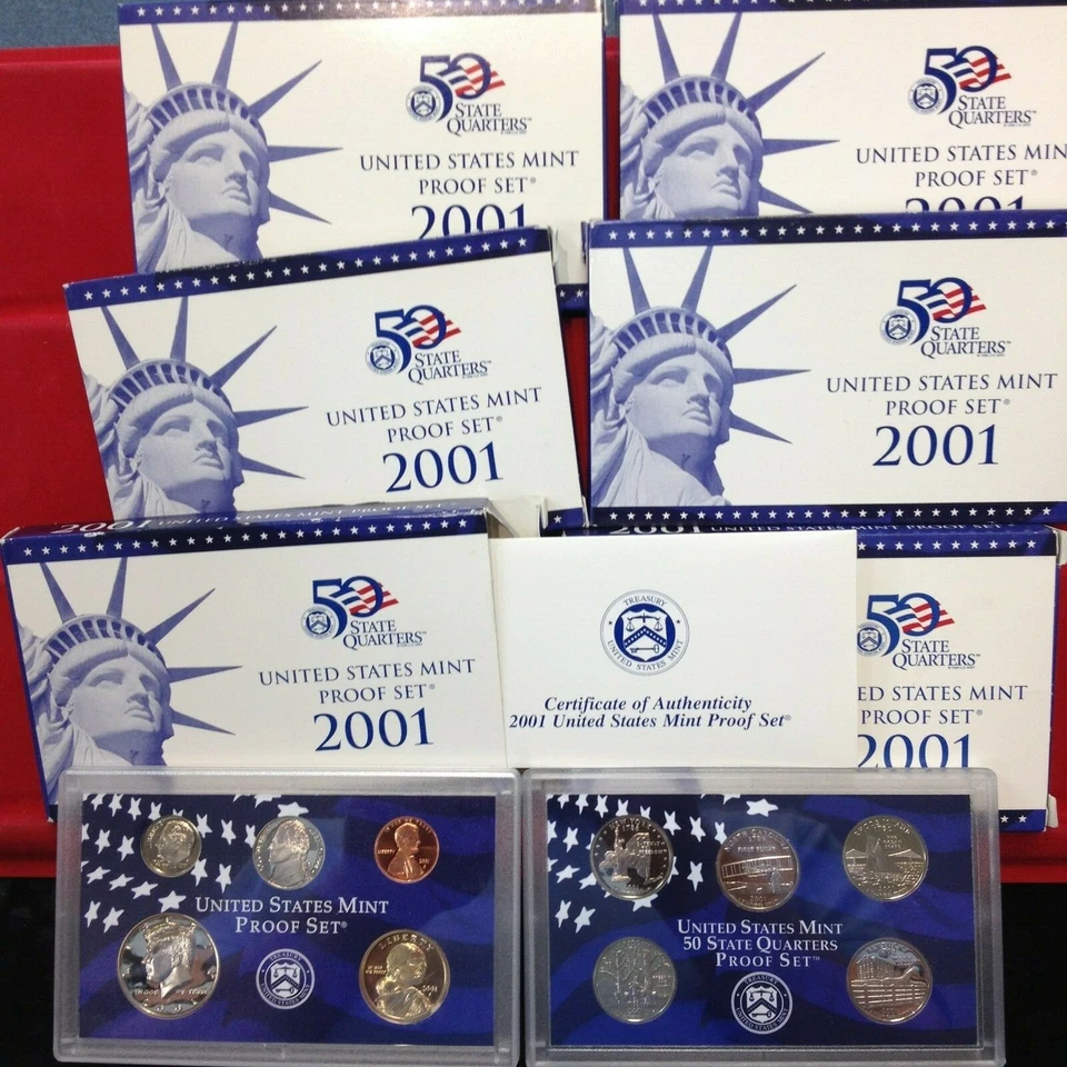 6 Set Lot 2001-S  10 Coin Proof Sets ORIGINAL - Image 1 of 1