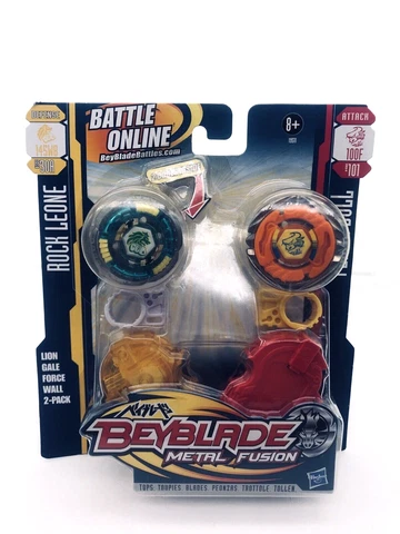 Hasbro Beyblade Metal Fusion BB-30A Roch Leone B-101 & Flame Bull 2-Pack NIB Cover