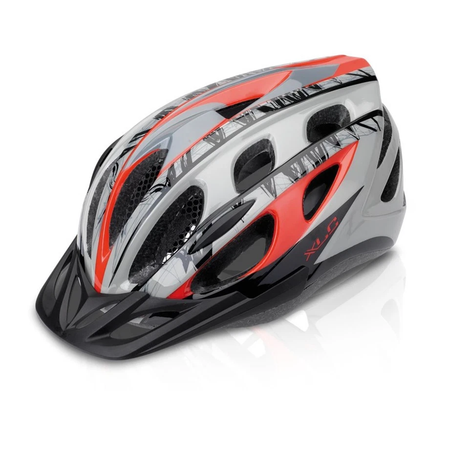 XLC Fahrrad Helm BH-C18 Gr. L/XL 54-58cm Rot Grau Motiv Ethnic Mountainbike Trek - Bild 1 von 1