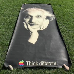 PRETTY UNIQUE * Think different * Vinyl BANNER Albert EINSTEIN -- Apple Computer - Afbeelding 1 van 11