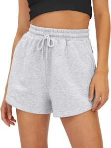 Womens Sweat Shorts Casual Summer Comfy Lounge Athletic Shorts Elastic Cotton Ru - Picture 1 of 12