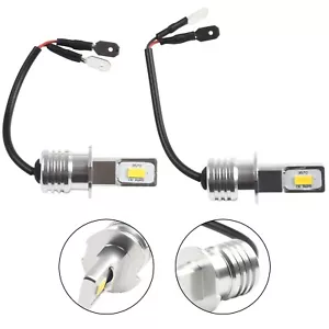 High Power 2Pcs H3 LED Fog Light Bulb Kit Super Bright Yellow 80W 3000K - Picture 1 of 20