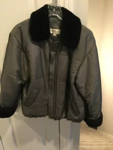 Jones New York Womens Coat Gray with Faux Fur Collar and Cuffs Size S - Picture 1 of 3