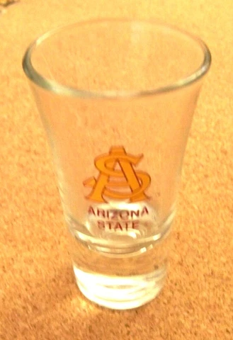 AS University logo flared shot glass shotglass Arizona State University clear Cover