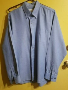 Sara Lee logo C/B button down long sleeve dress shirt, Men's L (XL), light blue - Picture 1 of 5