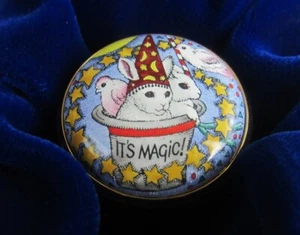 Halcyon Days Enamel It's Magic Wizard Rabbit Dove in Hat Trinket Box w/Box - Picture 1 of 7