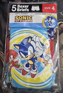 Sonic The Hedgehog 5 Pack Boys Boxer Briefs Size 4 NEW - Picture 1 of 2