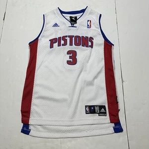 Vintage Rodney Stuckey #3 Jersey Youth M 10-12 Detroit Pistons White Blue Casual - Picture 1 of 11