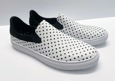 Zapatos deportivos sin cordones Mark Nason Aimee para mujer talla 10 de cuero blanco negro Foto 1 de 4