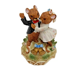 Hochzeitstorte Topper! Love Makers The World Go Round! Brautpaar! Vintage! Mäuse! - Bild 1 von 7