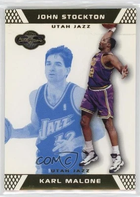 2007-08 Topps Co-Signers Gold Blue /89 Karl Malone John Stockton #42 HOF - Image 1 of 2