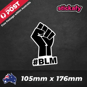 Black Lives Matter Fist Vinyl Sticker for Laptop Car Decal Boat Aussie Funny - Bild 1 von 5