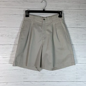 Vintage Lee Casuals khaki plissierte Shorts faltenfrei Größe 10 Medium mit Taschen - Bild 1 von 4