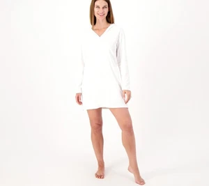 Lands' End V-Neck Cover-Up Dress White M New - Picture 1 of 1