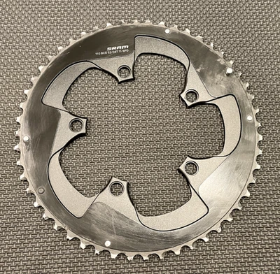 Plato Sram 52 dientes; 11 velocidades; 110 BCD; 5 brazos; negro; excelente estado Foto 1 de 4