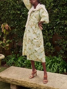 TUCKERNUCK Aqua Watercolor Marlena Dress Size XXL Garden Floral Pastel Cotton - Picture 1 of 15