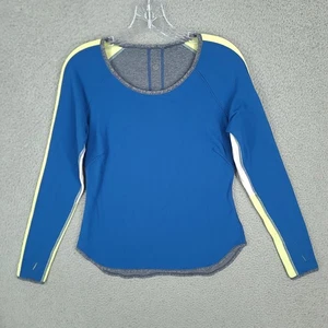 LULULEMON Top Womens 10 Runder Under Long Sleeve Reversible Limitless Blue Shirt - Picture 1 of 11
