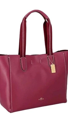 全新带标签蔻驰 F58660 1941 卵石皮革德比托特包钱包袋 MSRP 430 美元 — 第 1/4 张图片