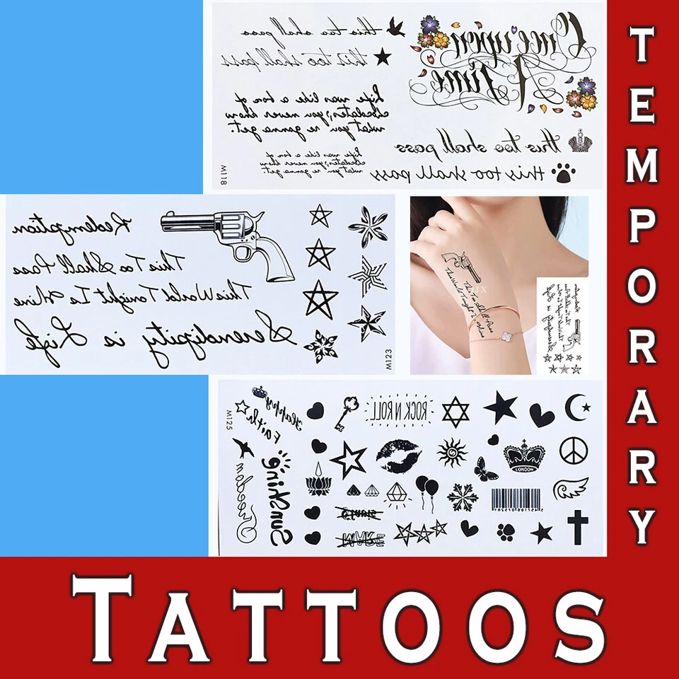 TATNTOO Temporary Tattoo Sticker Hand Symbols Body Art Waterproof Fake Neck Tattoos