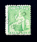Timbre TRINIDAD - 1859-82 assis Britannia six pence type 1 d'occasion # 53 r9