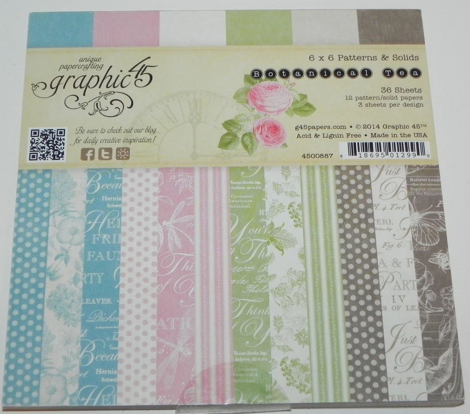 ARTISAN SAFARI EERIE TALE HOME SWEET PATTERNS & SOLIDS 6X6 PAPER PADS GRAPHIC 45 - Image 1 of 1