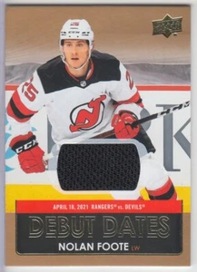 2021-22 Upper Deck Debut Dates Jersey Nolan Foote Devils - Picture 1 of 1