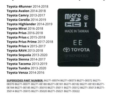 TOYOTA NAVIGATION SD CARD COROLLA PRIUS RAV4 SIENNA SEQUOIA TUNDRA CAMRY 86271 E - Image 1 of 4