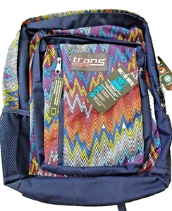 ๐ Trans Jansport Chevron Multi-Color Backpack New NWT Padded Ergonom Laptop 15" - Picture 1 of 6
