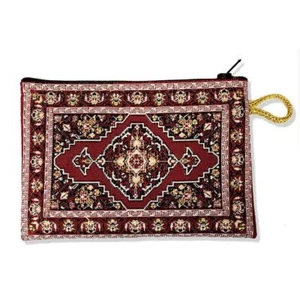 Cartera para tapices de diseño oriental Borgoña 5 1/2 pulgadas de ancho - Imagen 1 de 1
