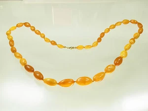 Butterscotch Amber Egg Yolk  Bernstein Kette Oliven 33,3 Gramm 71 cm lang - Bild 1 von 9