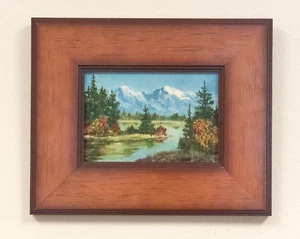 MANI EDMINSTON 1970 Original Oil/Acrylic on Board MOUNTAIN LAKE (MBP66) - Picture 1 of 7