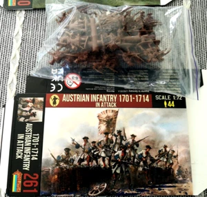 STRELETS 1/72 – 1700 Wars - 261 WSS Austrian Infantry in Attack - LIMITED BOX - Picture 1 of 1