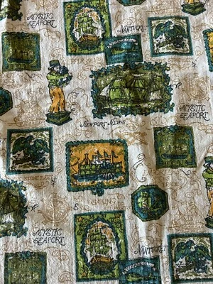 "Cortina de tela náutica NANTUCKET Cape Cod faro cortapelos barco 38x56"" místico" Foto 1 de 4