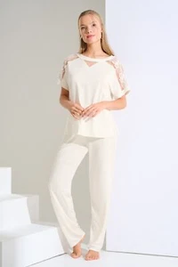 LISCA XL Sonderpreis 023444 EMINENCE Pyjama /Schlafanzug crystal ecru CU - Picture 1 of 5