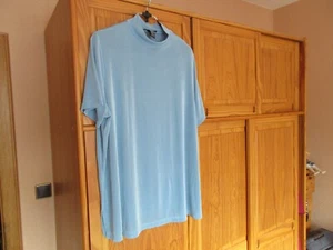 Women's T-shirt Citiknits Stand-up Collar XL, Short Sleeve, Light Blue !!! - Picture 1 of 2