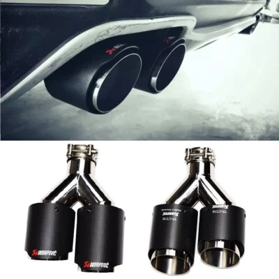 Boquilla de acero inoxidable de gran diámetro Y doble salida cola garganta fibra de carbono Foto 1 de 4