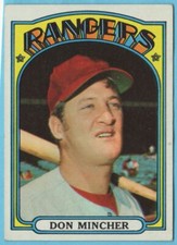 1972 Topps Don Mincher Texas Rangers #242